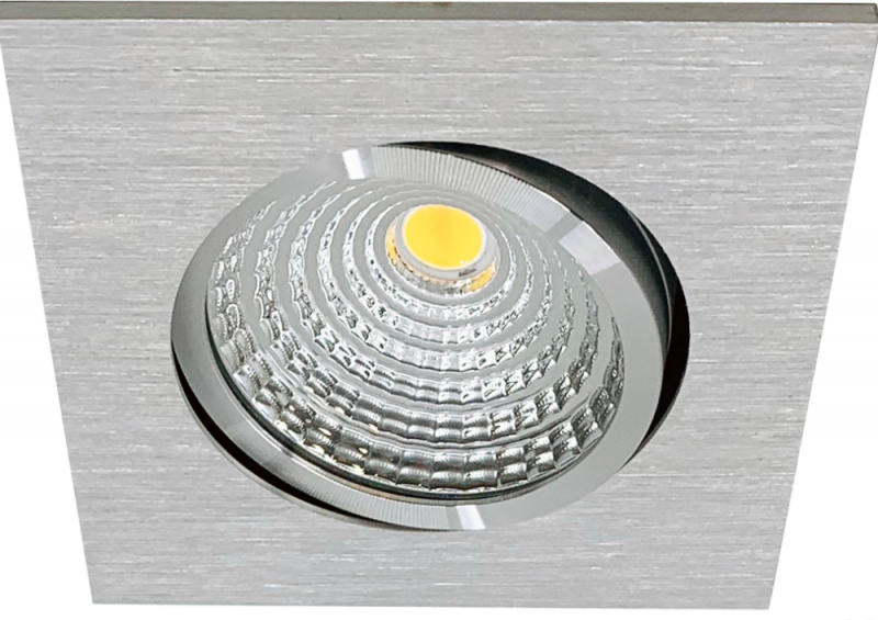 MOBILUX Einbaustrahler schwenkbar eckig MOBiDIM COB SLIM 9W 3000K 60° alu gebürstet